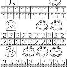 Frog Counting Activity: 1 (One), 2 (Two), 3 (Three) with Illustrations of Frogs