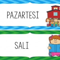 Eğitim Materyali: Günler - Pazartesi ve Salı